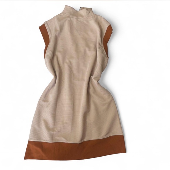 Entro Cream and Brown Sleeveless Mini Dress - Picture 5 of 5
